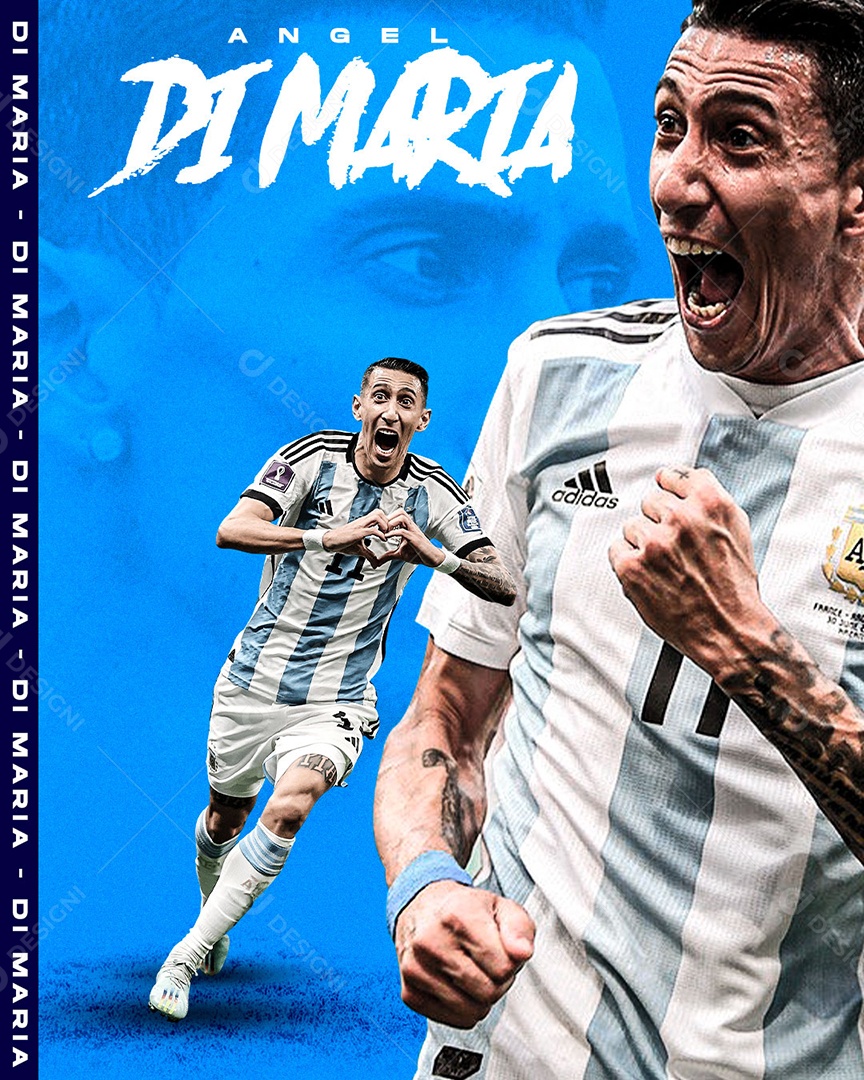 Futebol Jogador Angel Di Maria Social Media PSD Editável