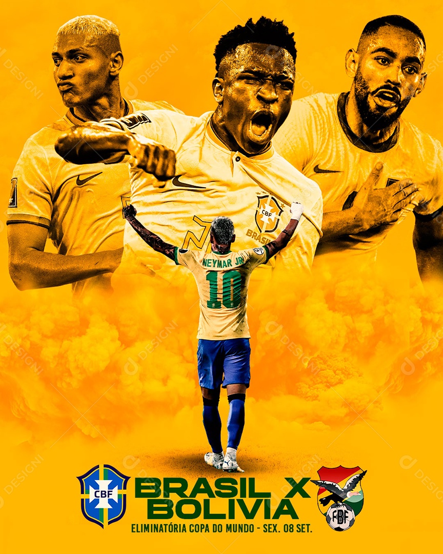 Social Media Futebol Brasil X Bolívia PSD Editável