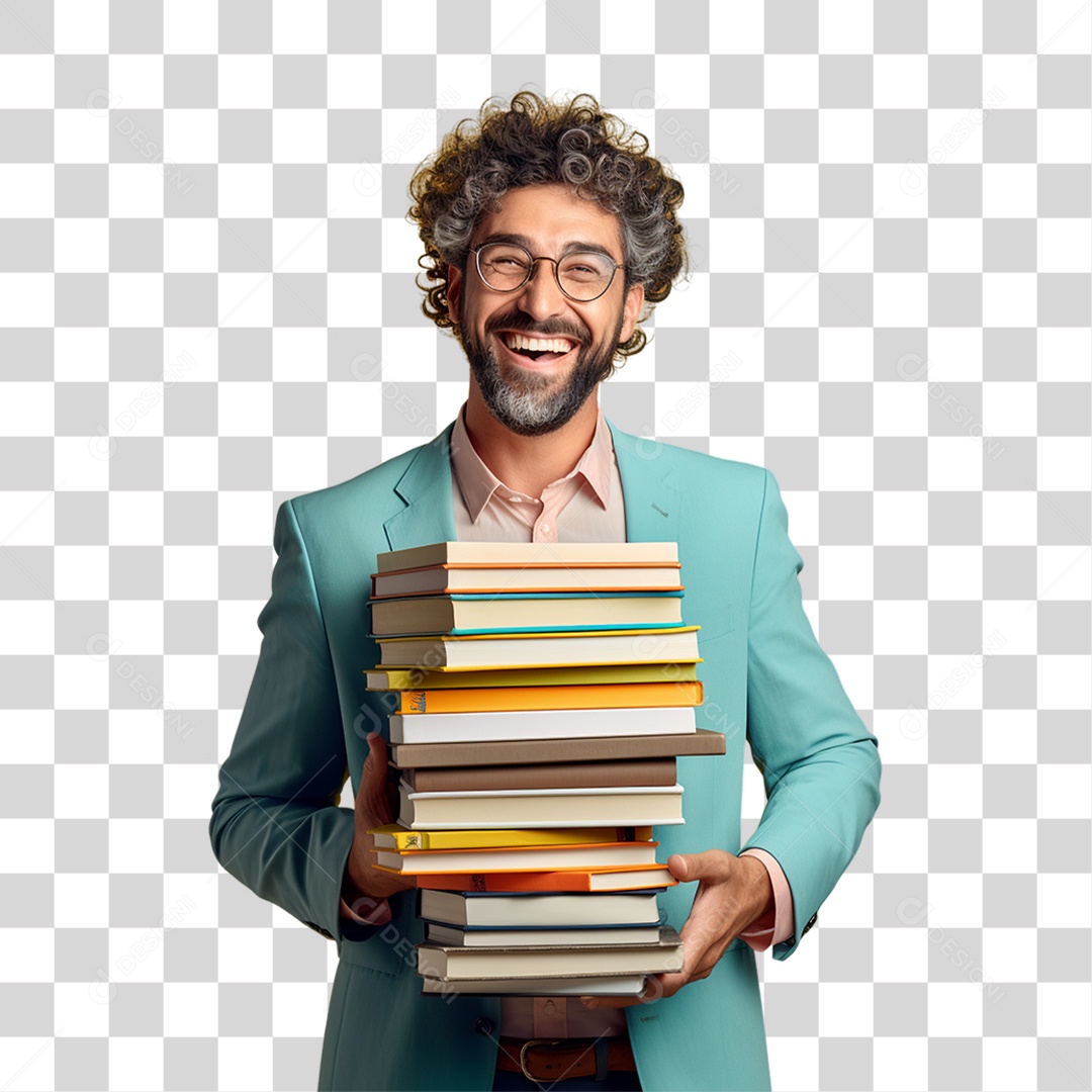 Homem de Azul com os Braços Cruzados PNG Transparente