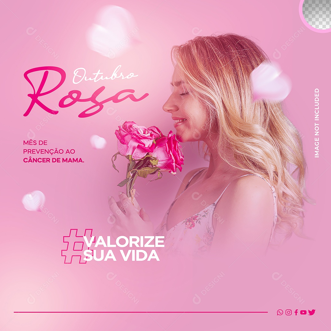 Outubro Rosa Prevenção ao Câncer Social Media PSD Editável