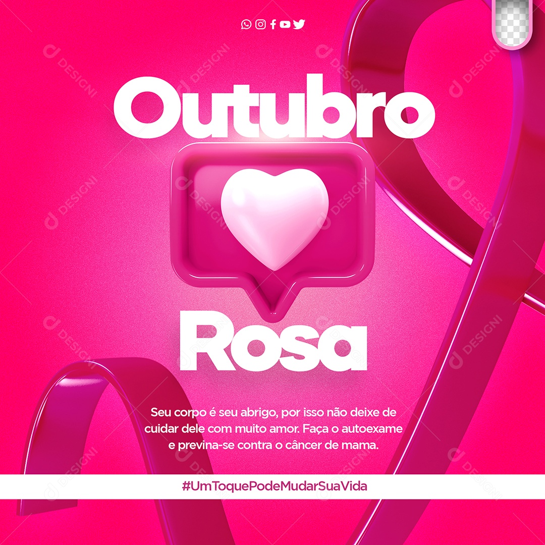 Social Media Outubro Rosa Câncer De Mama PSD Editável