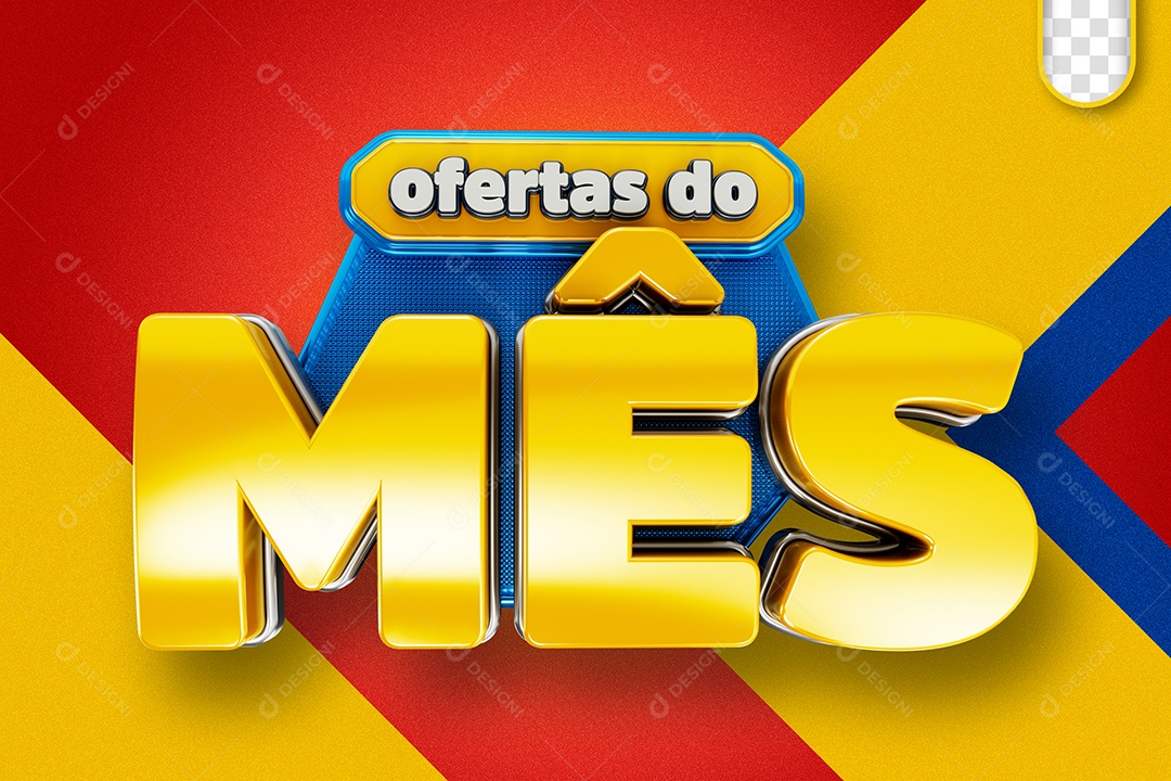 Ofertas Do Mês Selo 3D Para Composição PSD
