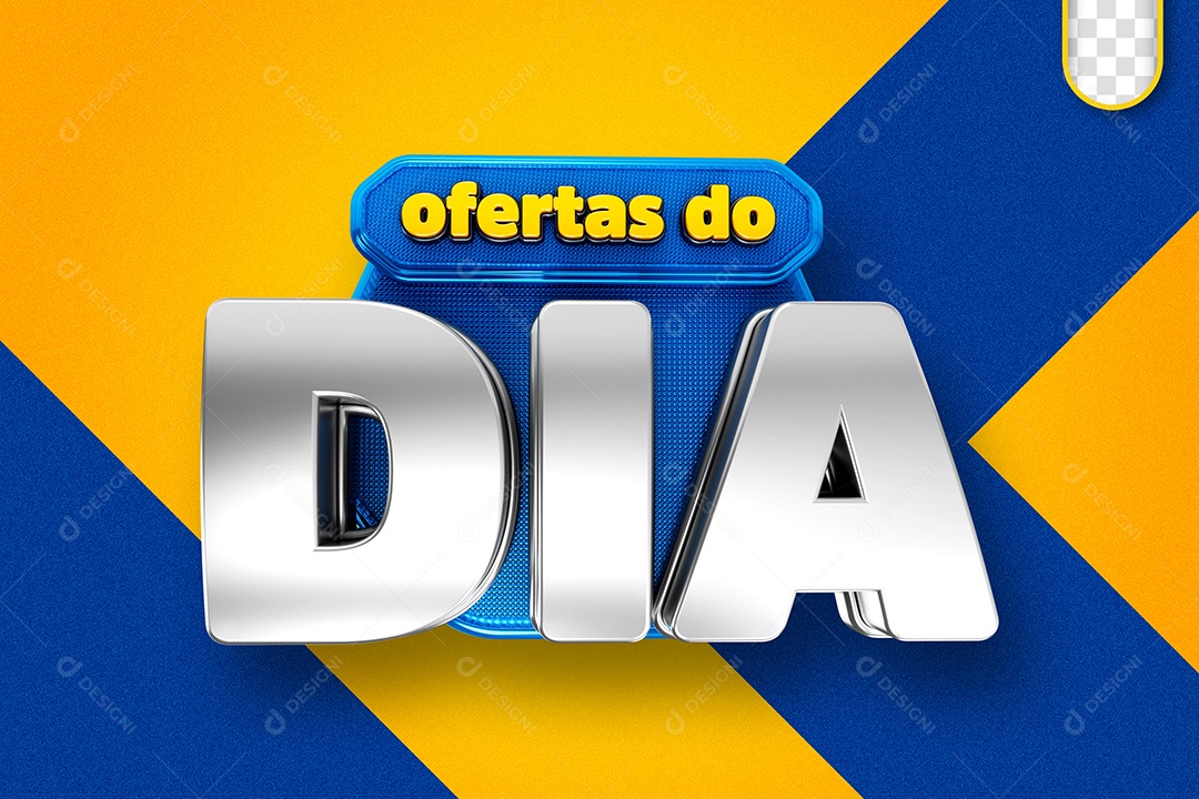 Selo 3D Oferta do Dia Para Composição PSD