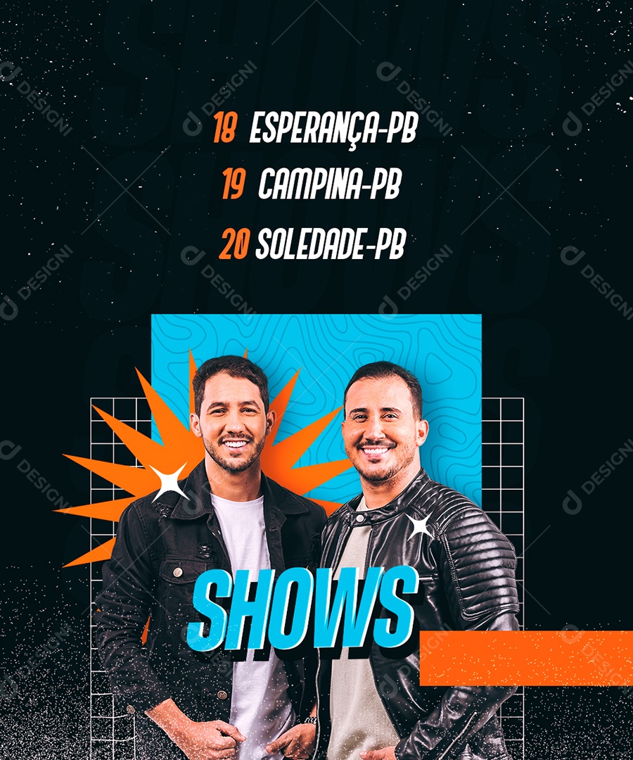 Flyer Iguinho & Lulinha Próximos Shows Social Media PSD Editável