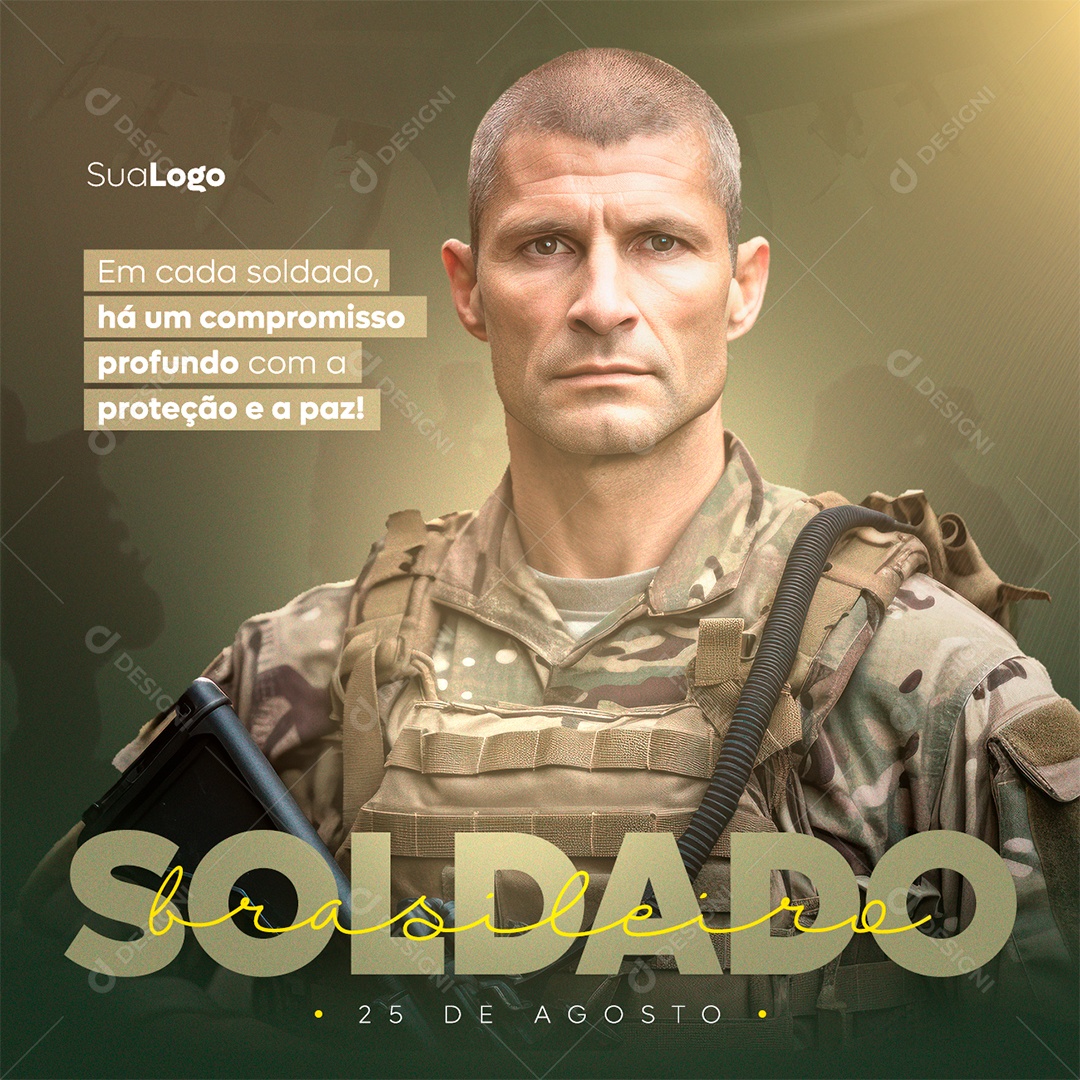 Dia do Soldado 25 de Agosto Social Media PSD Editável