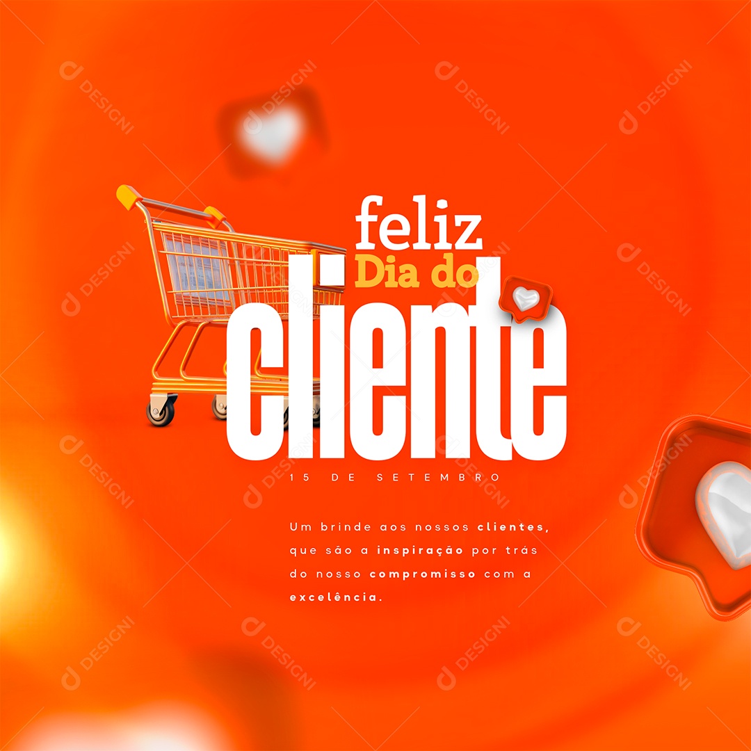 Feliz Dia Do Cliente 15 de Setembro Um Brinde aos Nossos Clientes Social Media PSD Editável