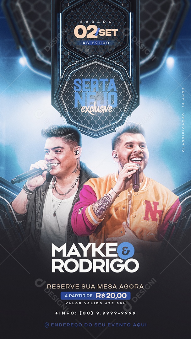 Story Flyer Sertanejo Exclusive Mayke & Rodrigo Social Media PSD Editável