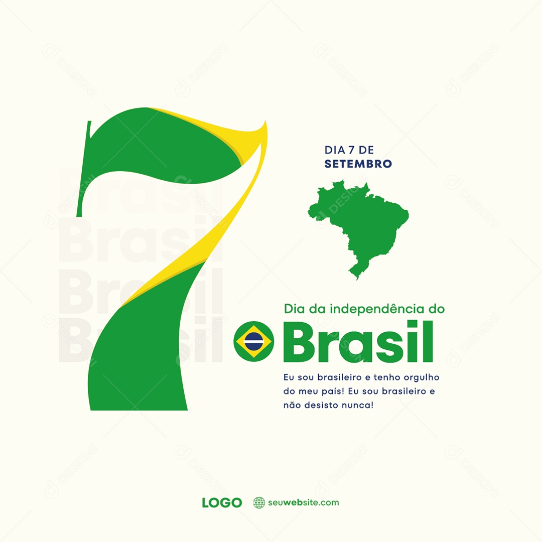 Dia Da Independência do Brasil Eu Sou Brasileiro e Tenho Orgulho Social Media PSD Editável