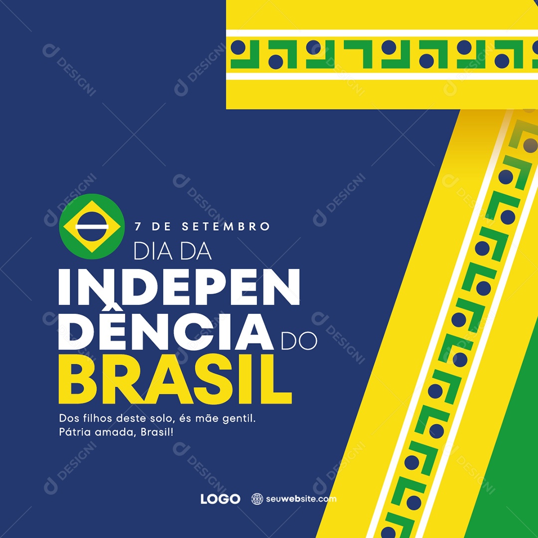 Social Media Dia Da Independência do Brasil Dos Filhos deste Solo PSD Editável