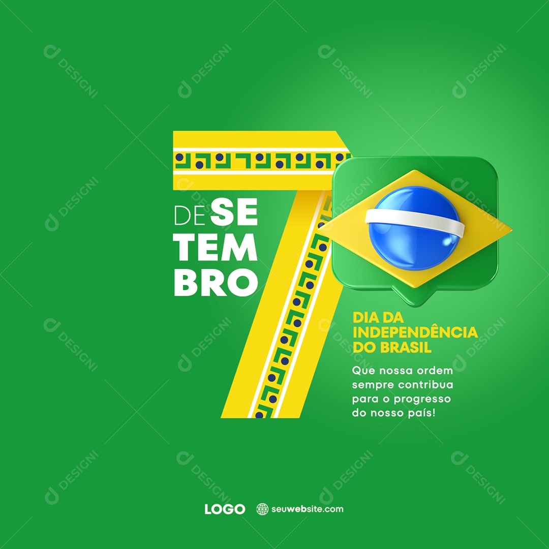 Dia da Independência do Brasil 7 De Setembro Social Media PSD Editável