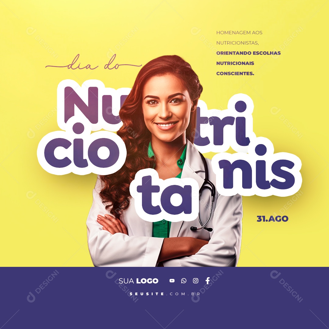 Dia Do Nutricionista Orientando Escolhas Nutricionais Conscientes Social Media PSD Editável