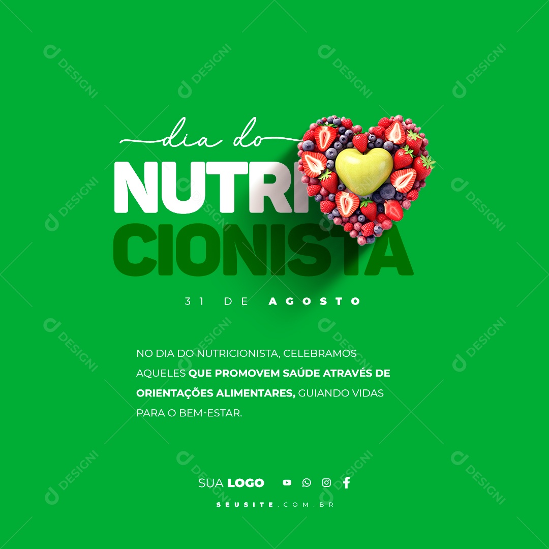 Dia do Nutricionista 31 de Agosto Social Media PSD Editável