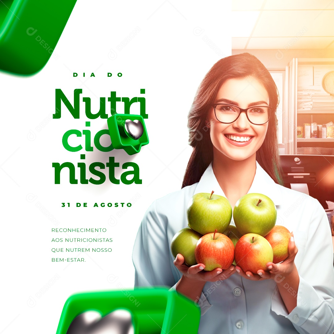 Dia Do Nutricionista Reconhecendo aos Nutricionistas que Nutrem Nosso Bem-Estar Social Media PSD Editável