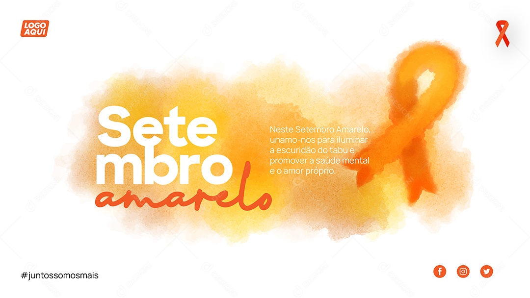 Social Media Banner Setembro Amarelo Saúde Mental EPS Editável