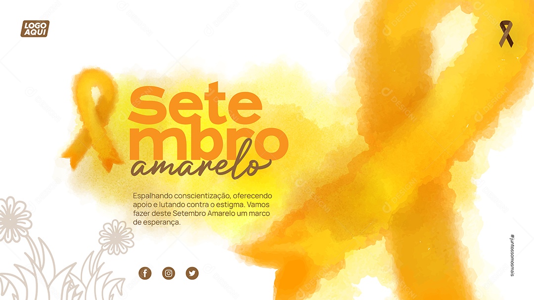 Social Media Banner Setembro Amarelo Saúde Mental EPS Editável