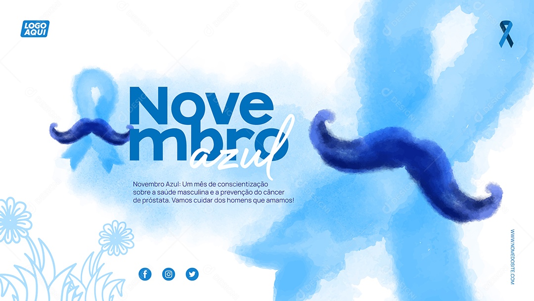 Social Media Banner Novembro Azul Vetor EPS Editável