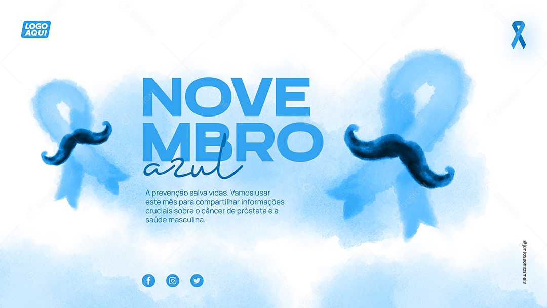 Social Media Banner Novembro Azul Saúde Masculina EPS Editável