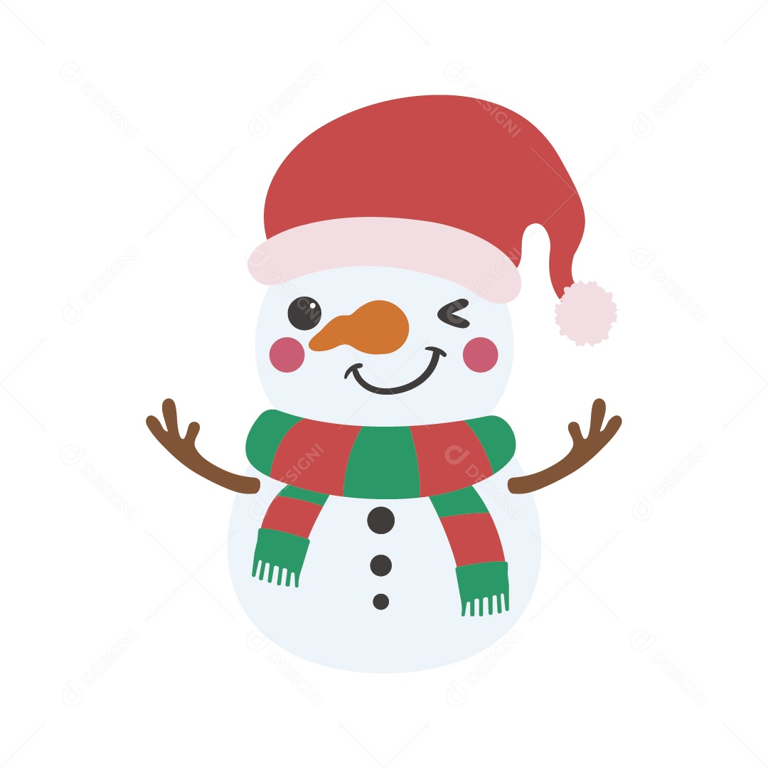 Boneco de Neve de Natal Ilustração Vetor EPS