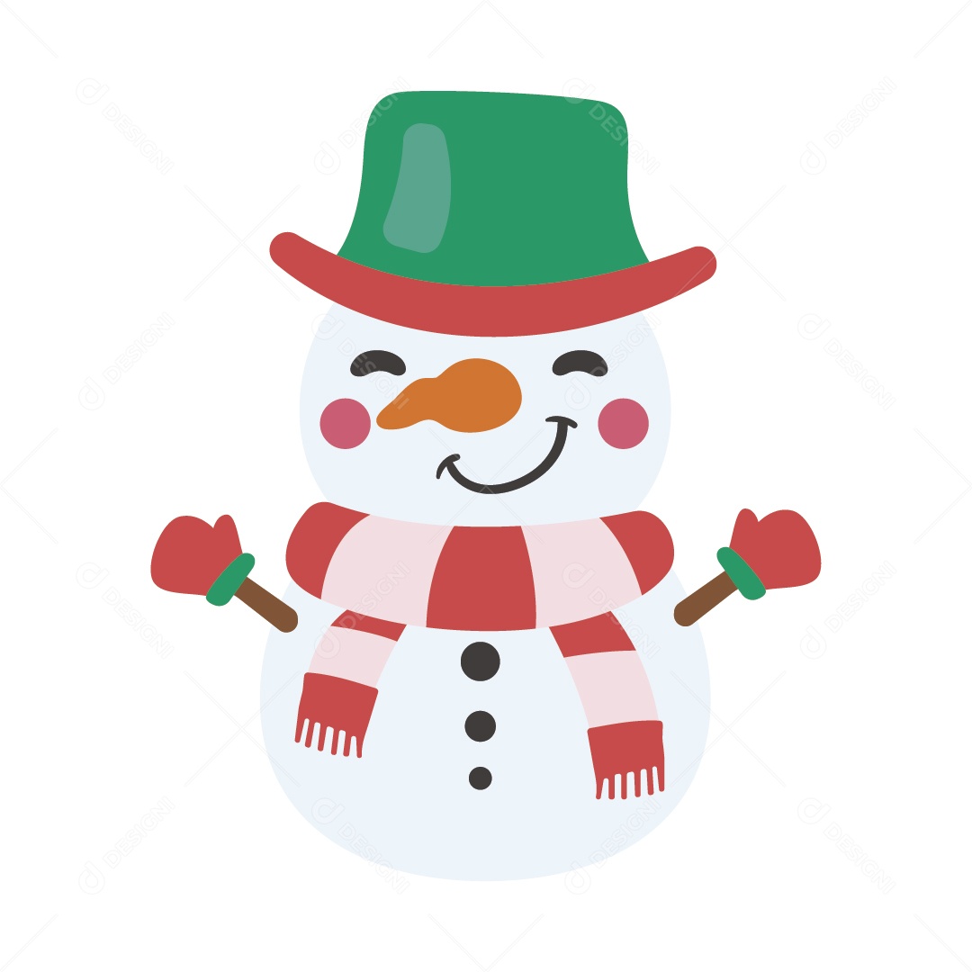 Boneco de Neve de Natal Ilustração Vetor EPS