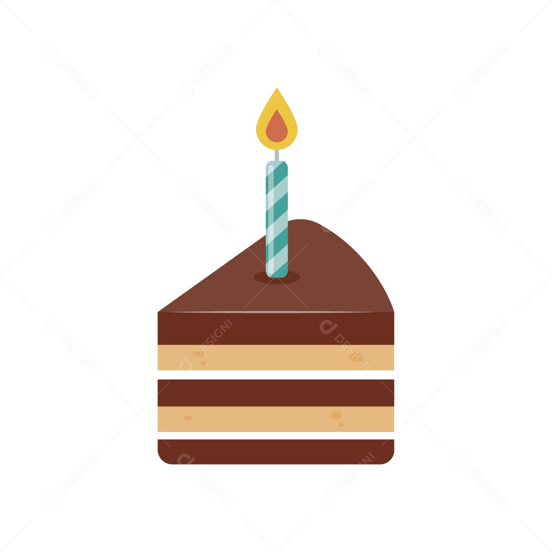 Bolo de Aniversário Ilustração Vetor EPS