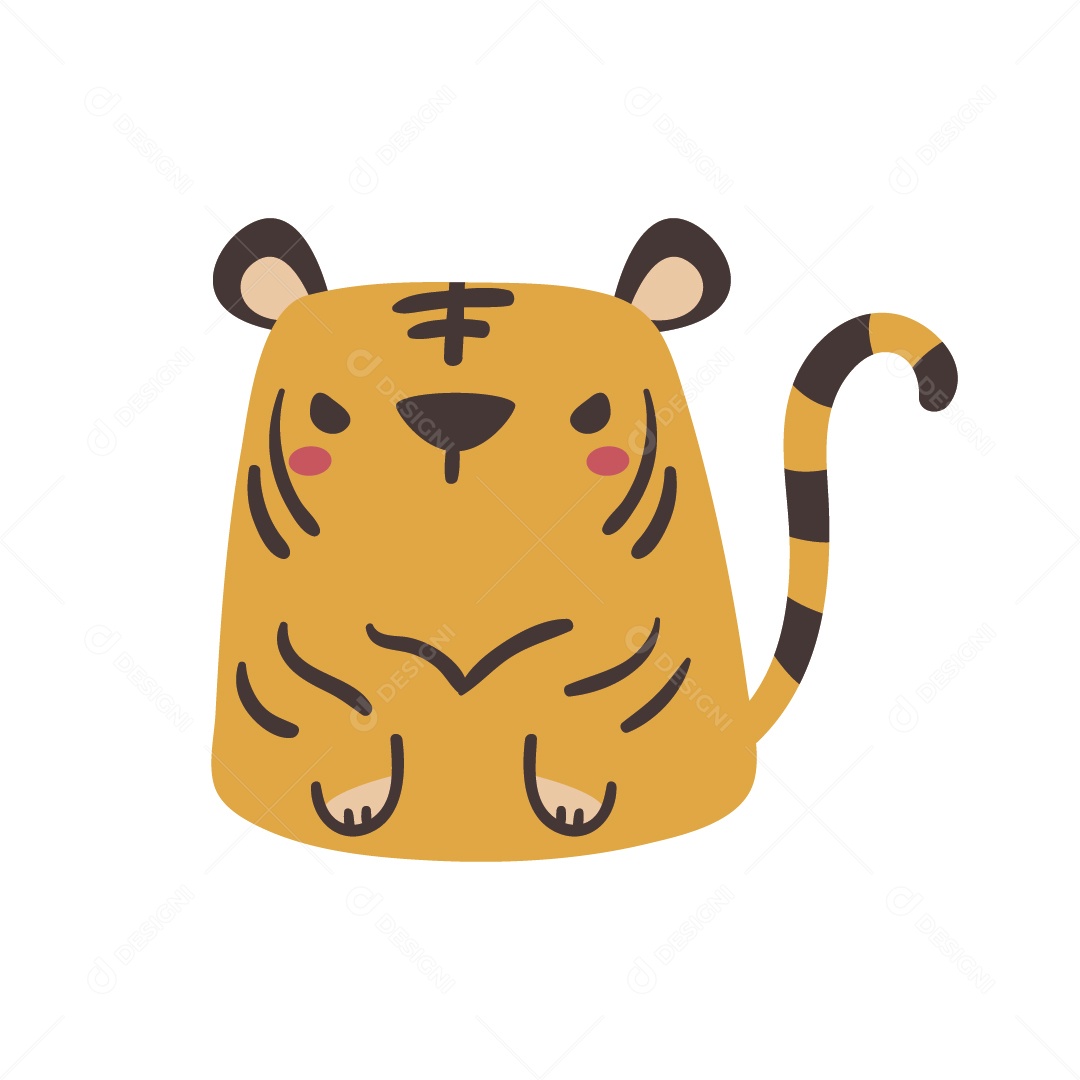 Tigre Personagem Ilustração Vetor EPS