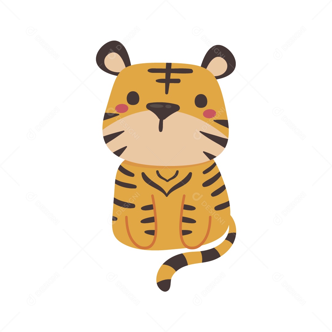 Tigre Personagem Ilustração Vetor EPS