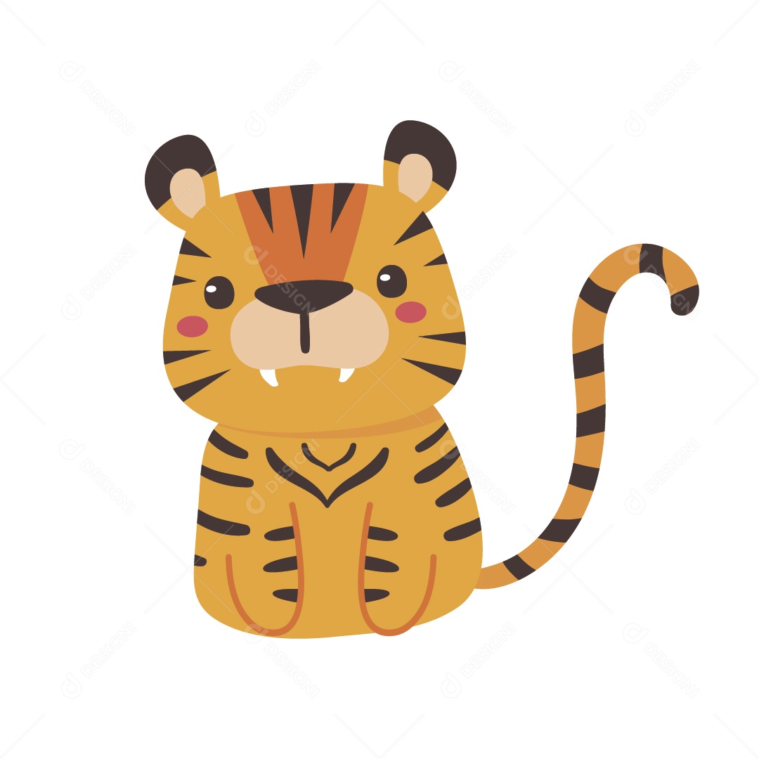 Tigre Personagem Ilustração Vetor EPS