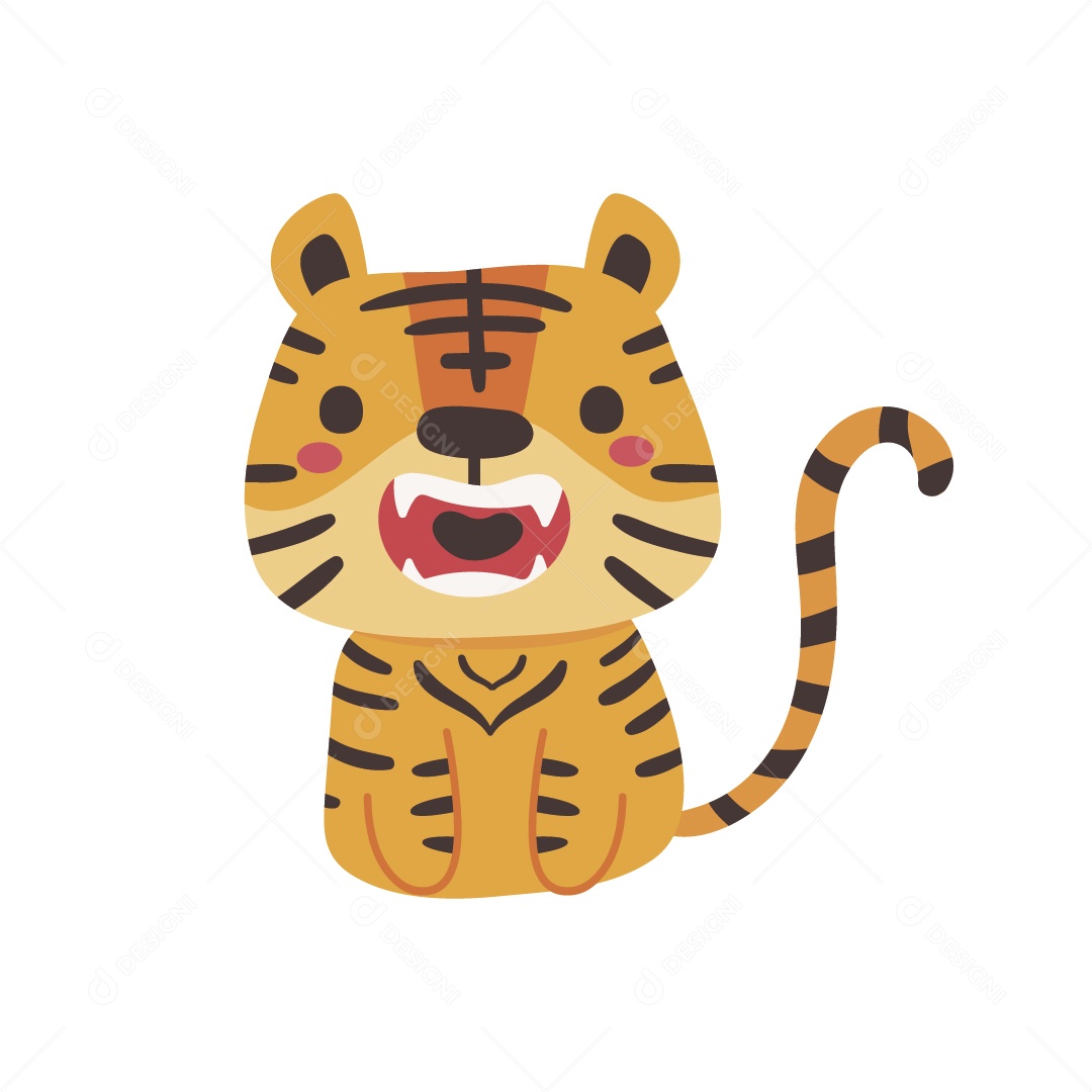 Tigre Personagem Ilustração Vetor EPS