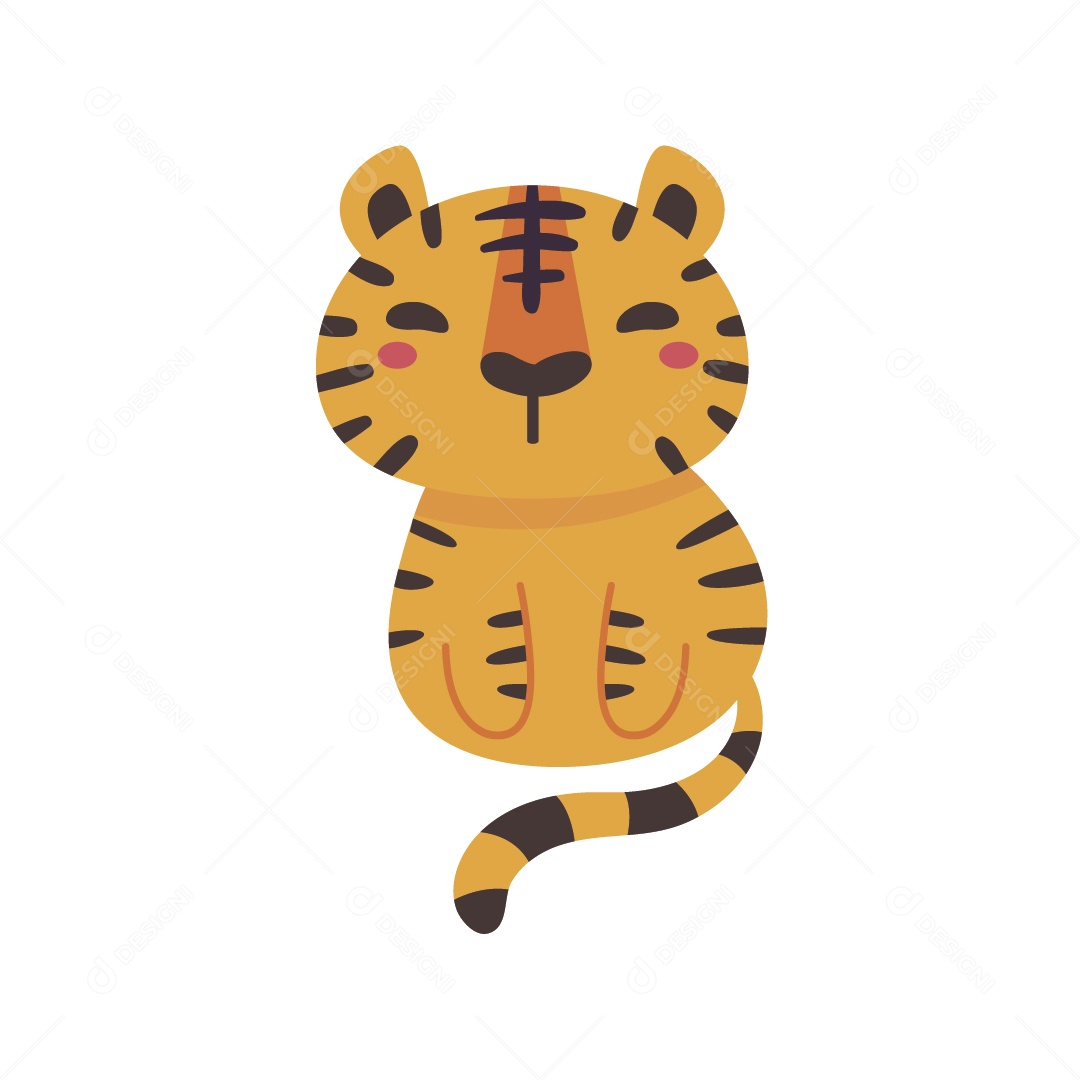 Tigre Personagem Ilustração Vetor EPS