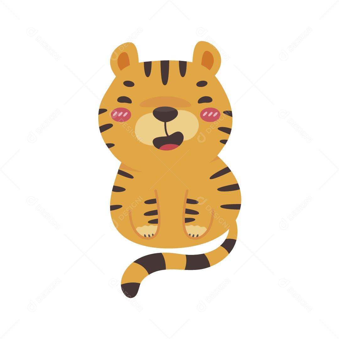 Tigre Personagem Ilustração Vetor EPS