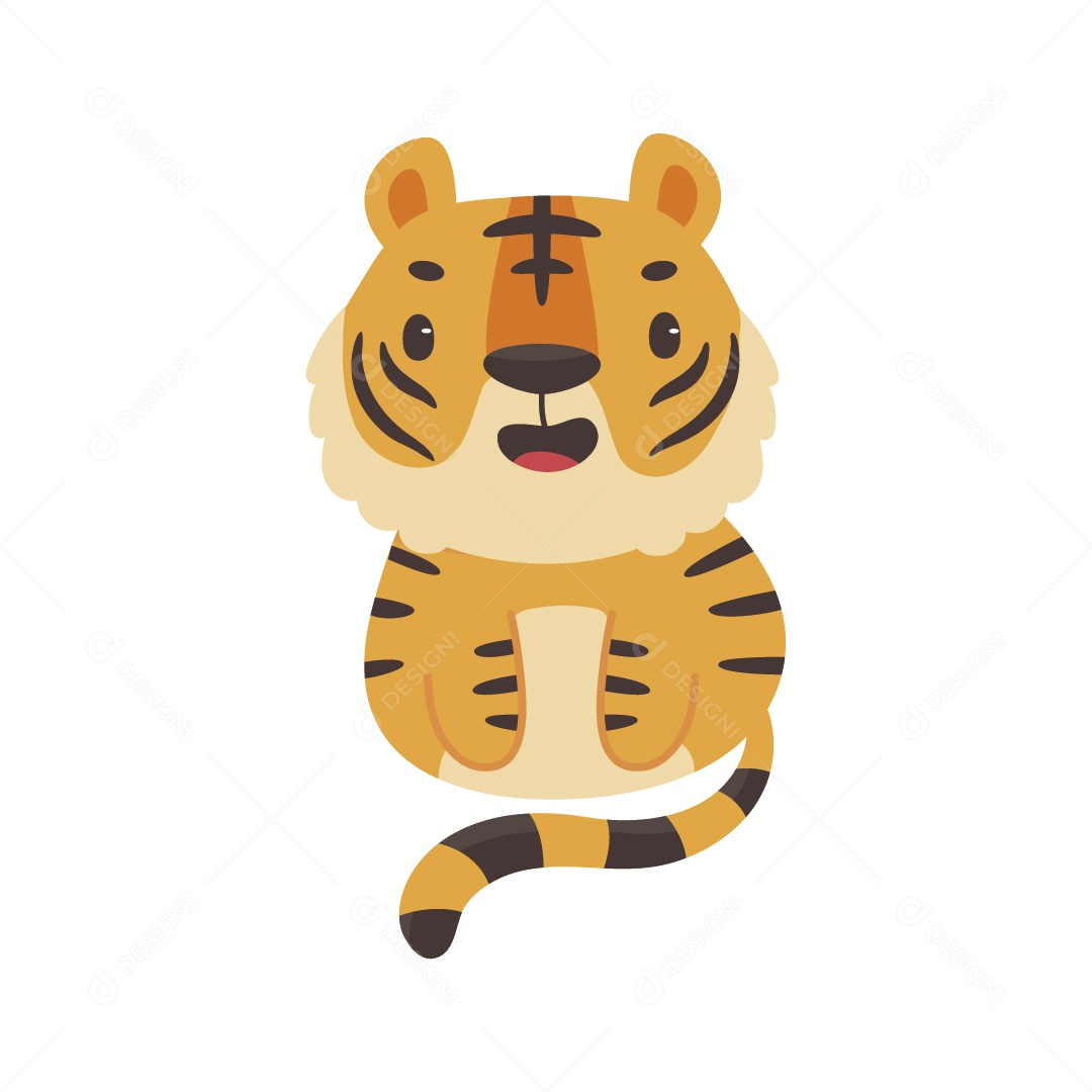 Tigre Personagem Ilustração Vetor EPS