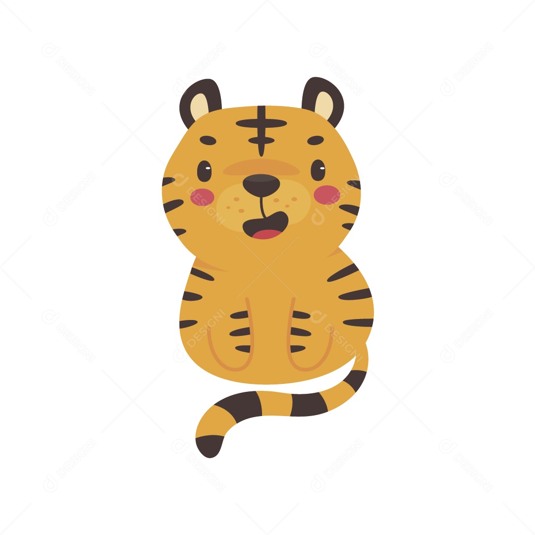 Tigre Personagem Ilustração Vetor EPS