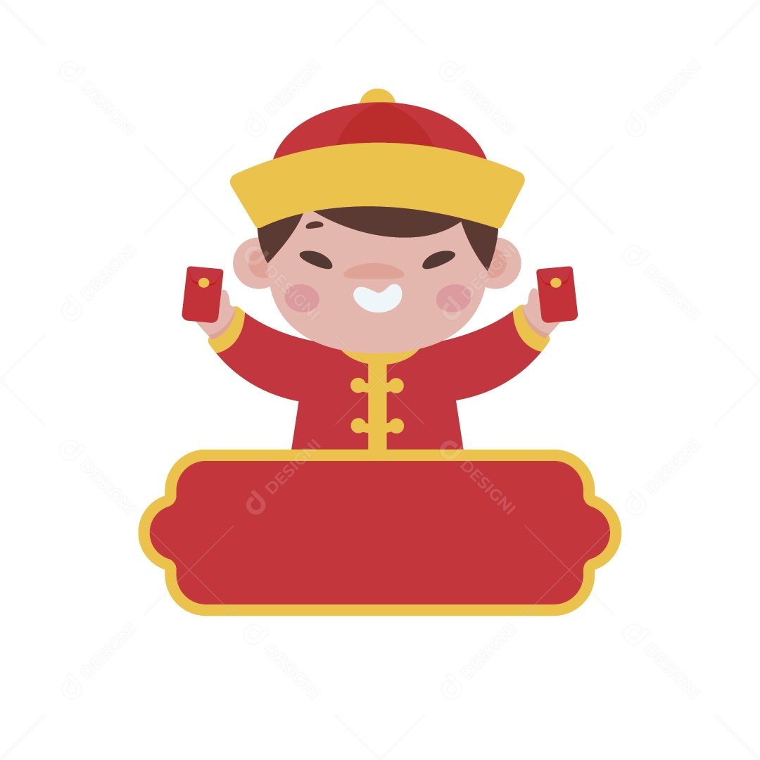 Personagem do Ano Novo Chinês Vetor EPS