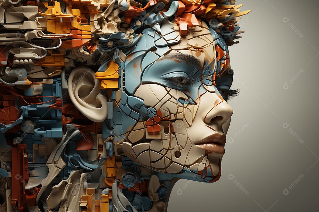 Conceito de conscientização sobre saúde mental, pessoa tentando lidar com muitos pensamentos