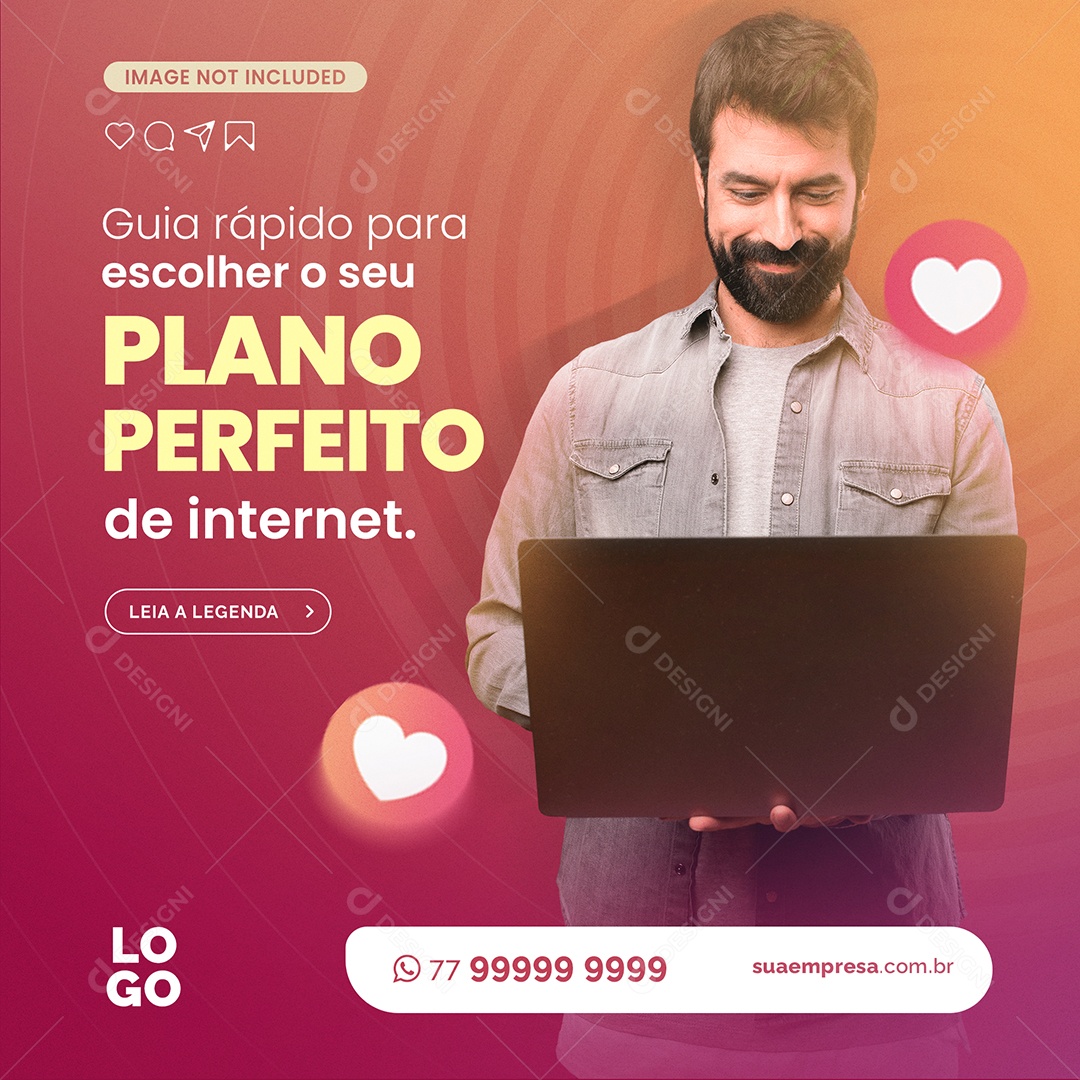 Provedor De Internet Guia Rápido para Escolher o Seu Plano Perfeito de Internet Social Media PSD Editável