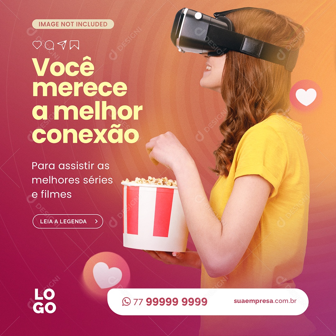 Provedor De Internet Você Merece a Melhor Conexão Social Media PSD Editável