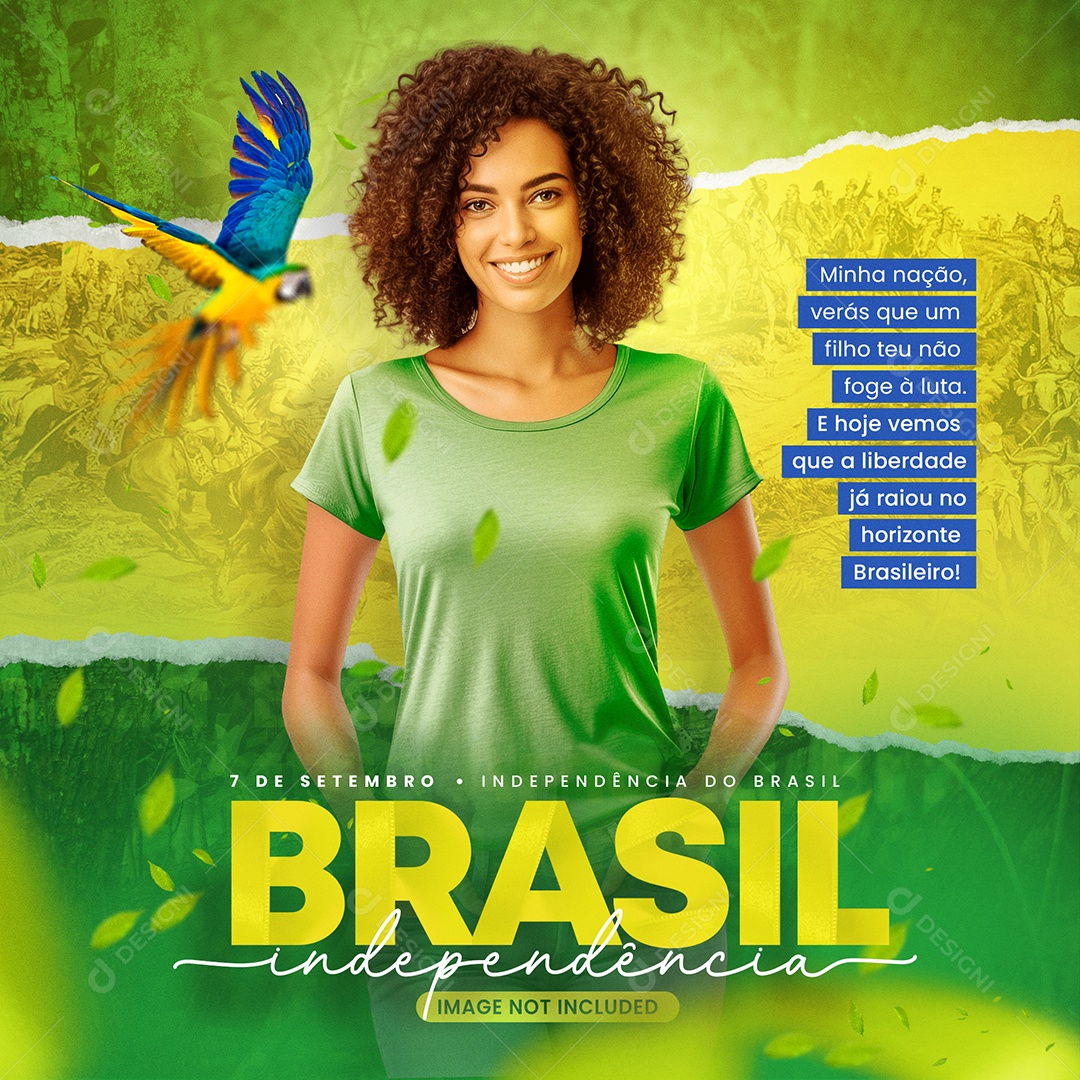 Dia Da Independência do Brasil Minha Nação Verás que um Filho teu não Foge à Luta Social Media PSD Editável