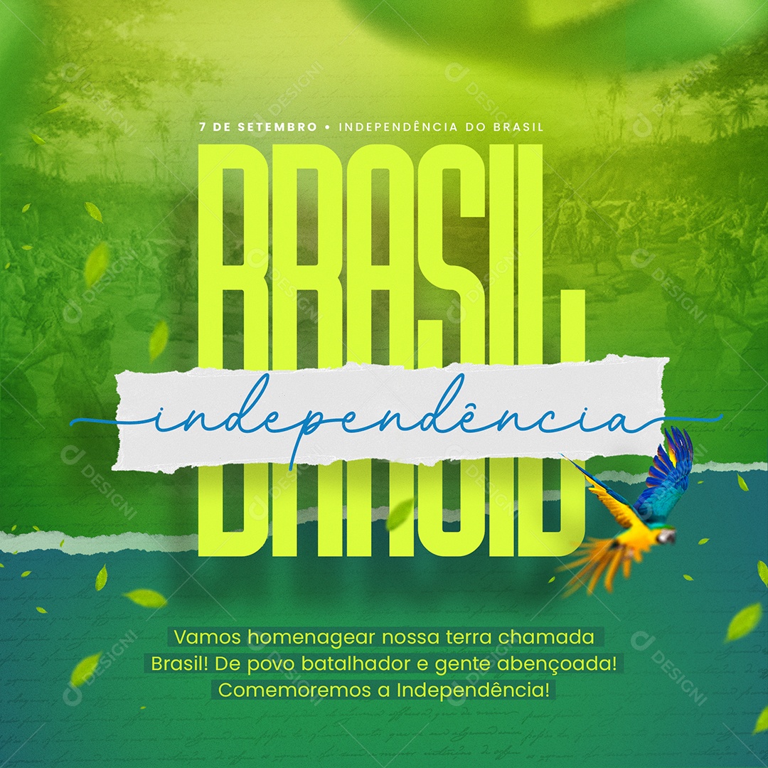 Dia Da Independência do Brasil Homenagear Nossa Terra Chamada Brasil Social Media PSD Editável
