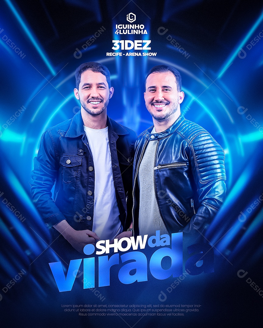 Social Media Flyer Feed Show Da Virada Iguinho e Lulinha PSD Editável