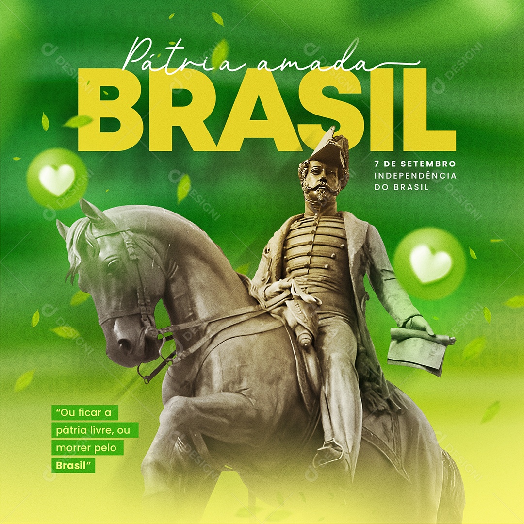 Dia da Independência do Brasil 7 De Setembro Social Media PSD Editável