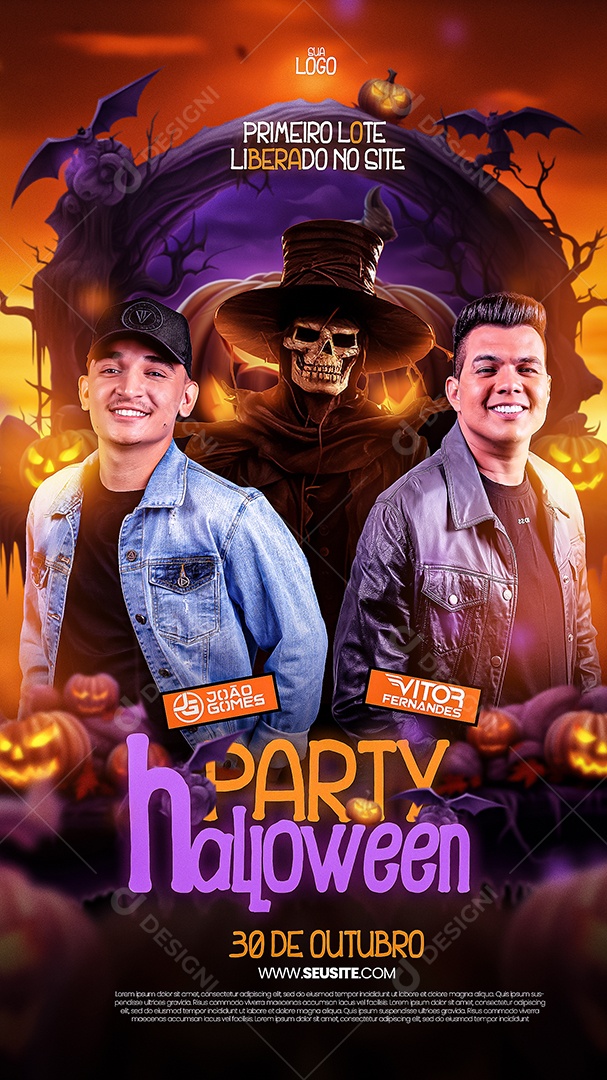Social Media Flyer Story Party Halloween João Gomes Vitor Fernandes PSD Editável
