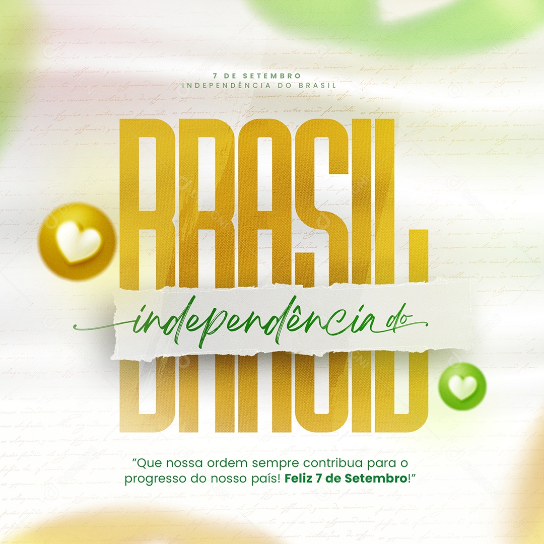 Dia da Independência do Brasil 7 De Setembro Social Media PSD Editável