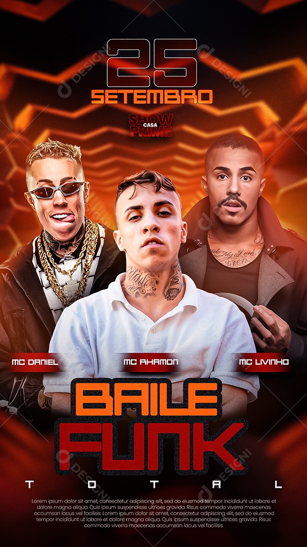 Flyer Story Baile Funk Social Media PSD Editável