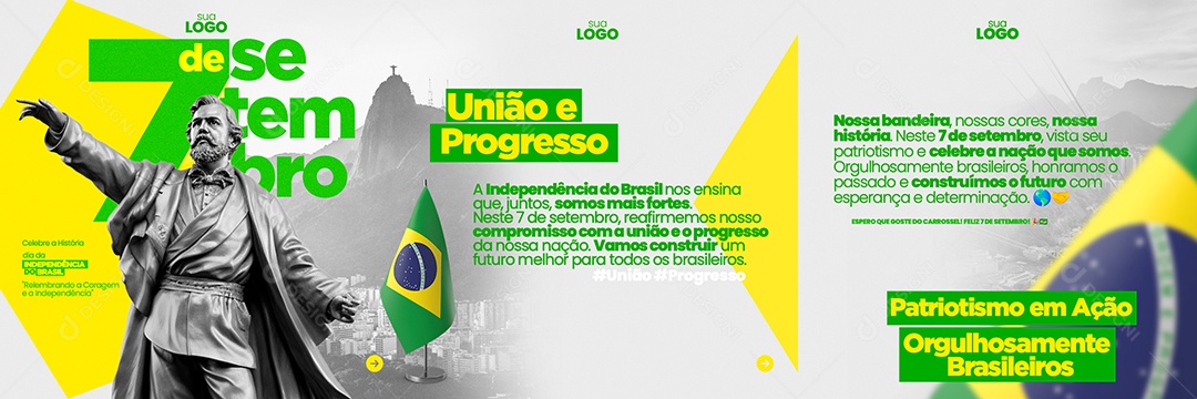 Carrossel 7 De Setembro União e Progresso Social Media PSD Editável