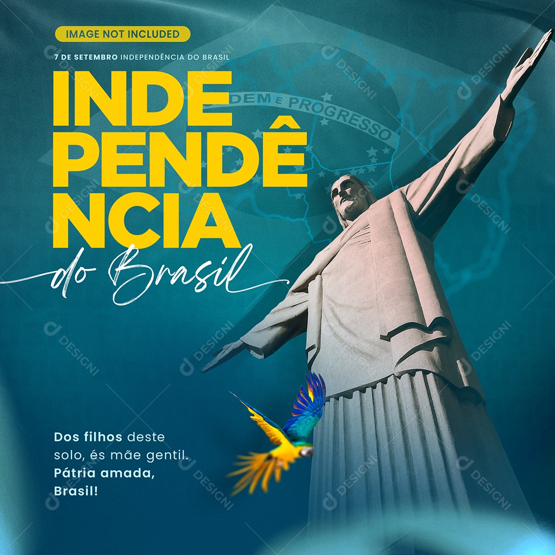 Dia Da Independência do Brasil Dos Filhos Deste Solo és Mães Gentil Social Media PSD Editável