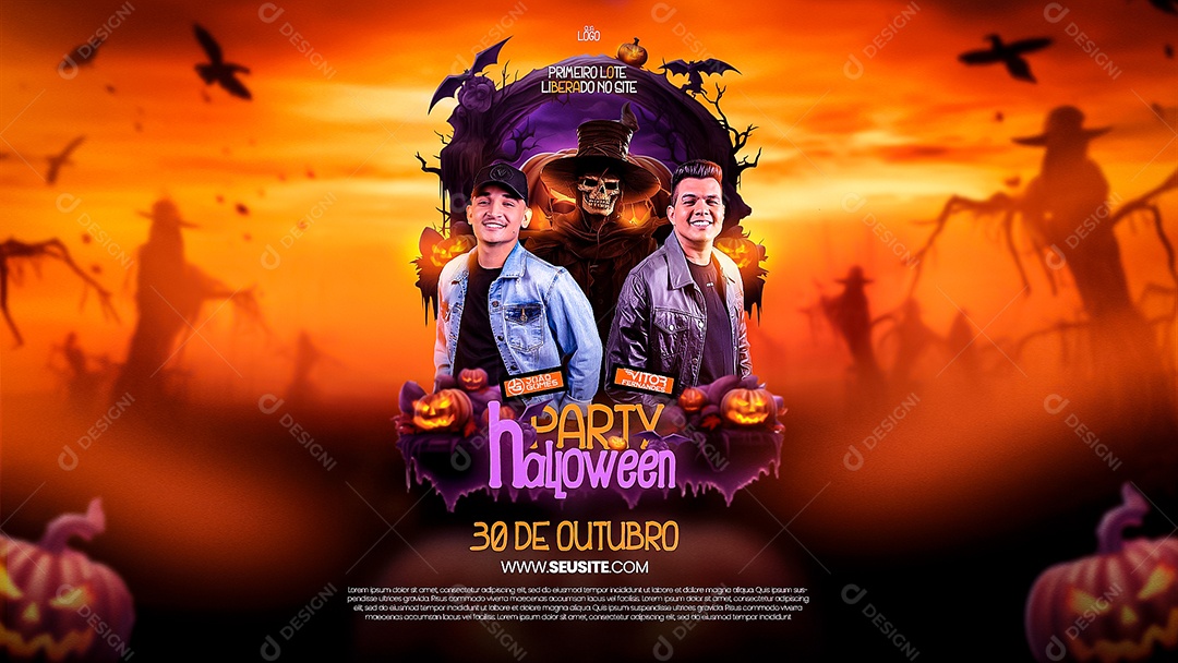 Flyer Banner Party Halloween João Gomes Vitor Fernandes Social Media PSD Editável