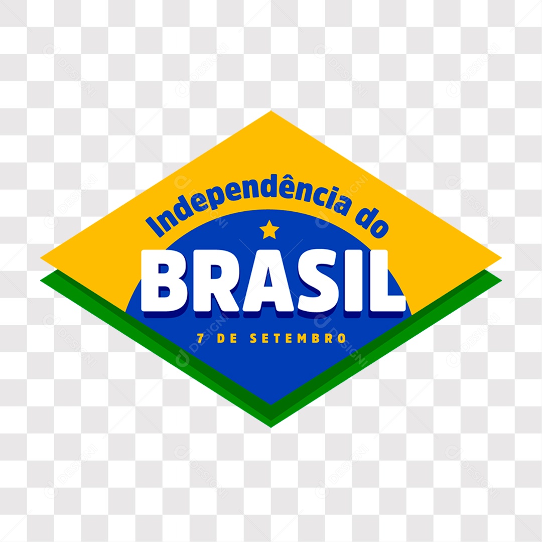 Lettering Independência do Brasil 7 de Setembro EPS + PNG