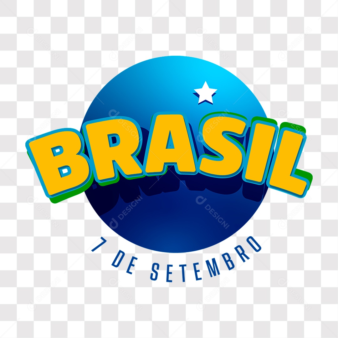 Lettering 7 de Setembro Brasil EPS + PNG