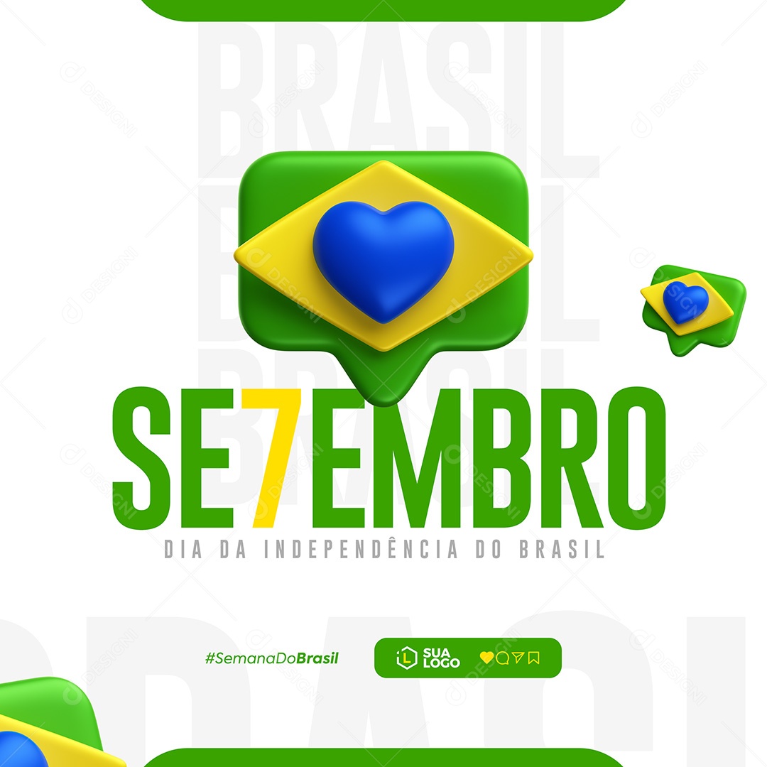 Dia da Independência do Brasil 7 De Setembro Social Media PSD Editável