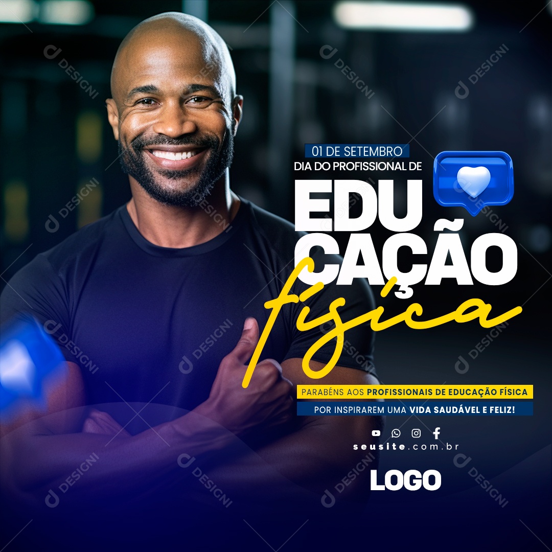 Dia Do Profissional De Educação Física 01 De Setembro Social Media PSD Editável